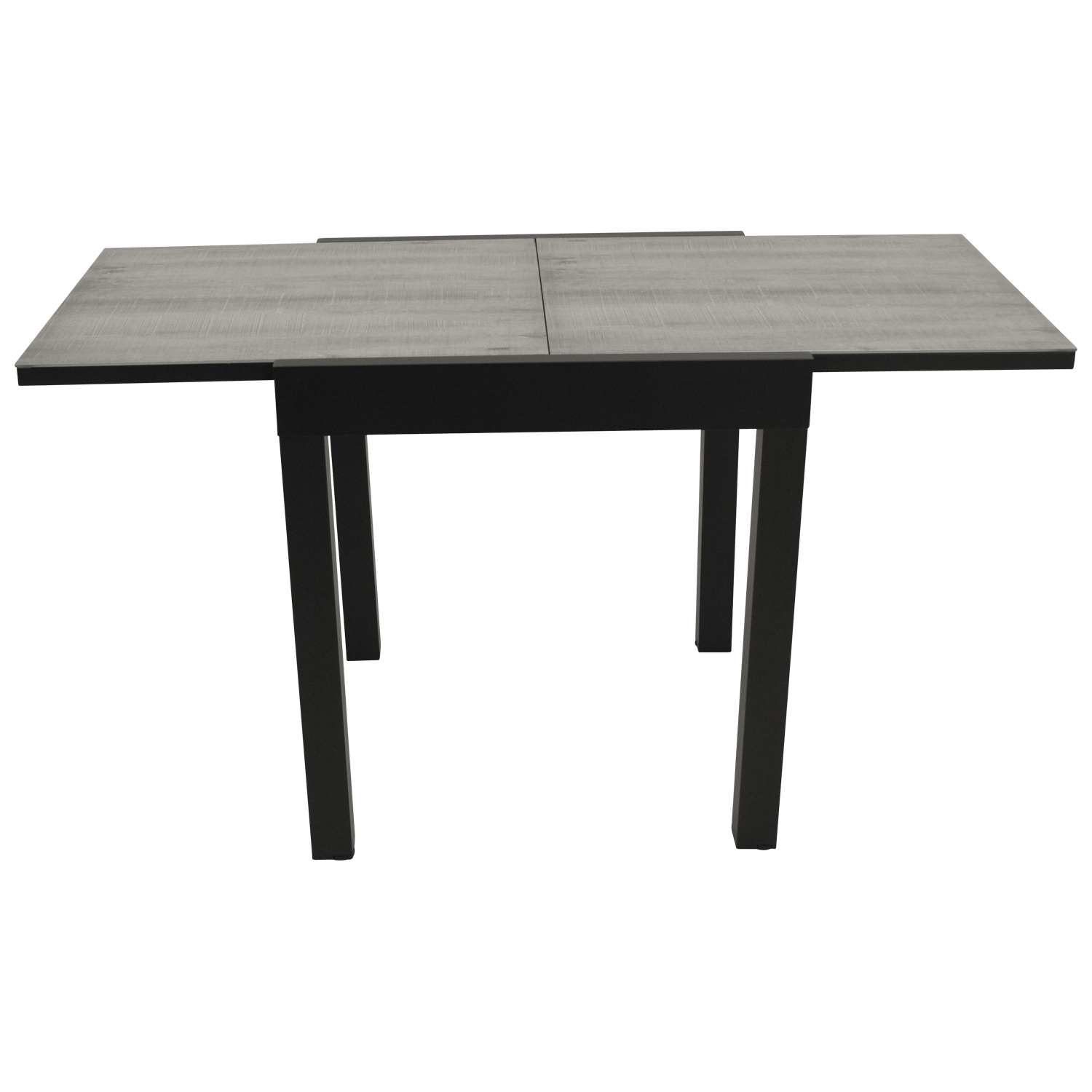 Balkon-Ausziehtisch 70/140x70cm, Tischplatte Glas in Keramikoptik hellgrau 1 Balkon-Ausziehtisch 70/140x70cm, Tischplatte Glas in Keramikoptik hellgrau