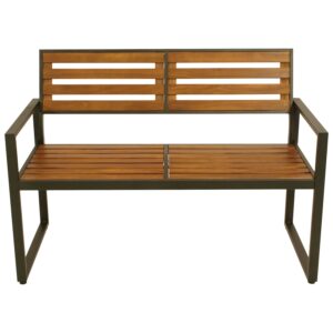 Gartenbank 2-sitzer Stahl anthrazit + Akazie