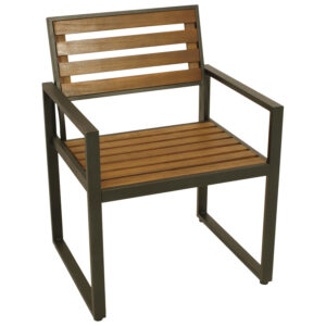 Gartensessel Stahl anthrazit + Akazie