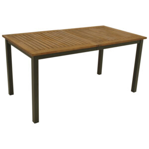 Gartentisch 150x80cm, Stahl anthrazit + Akazie