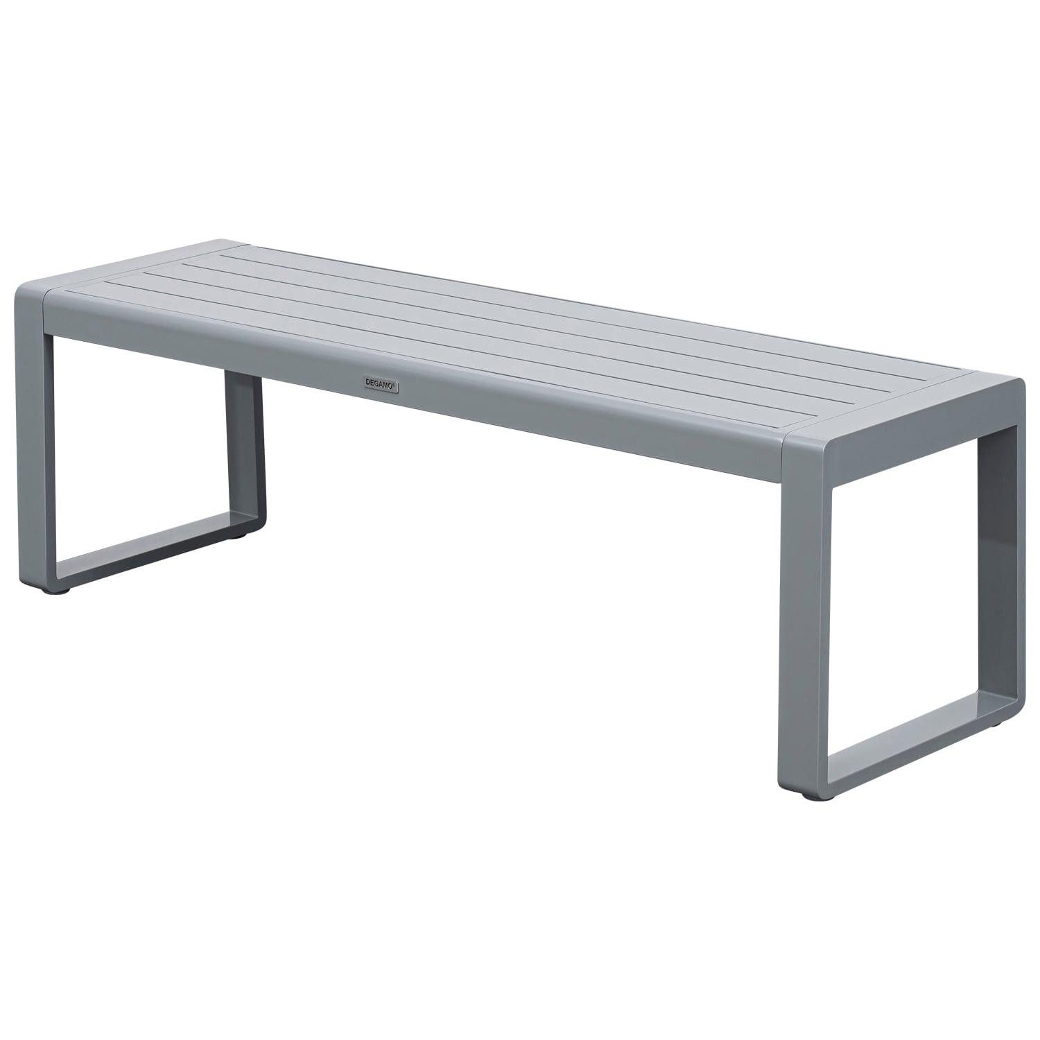 Hockerbank mit Kufengestell 138cm, Aluminium silbergrau 1 Hockerbank mit Kufengestell 138cm, Aluminium silbergrau