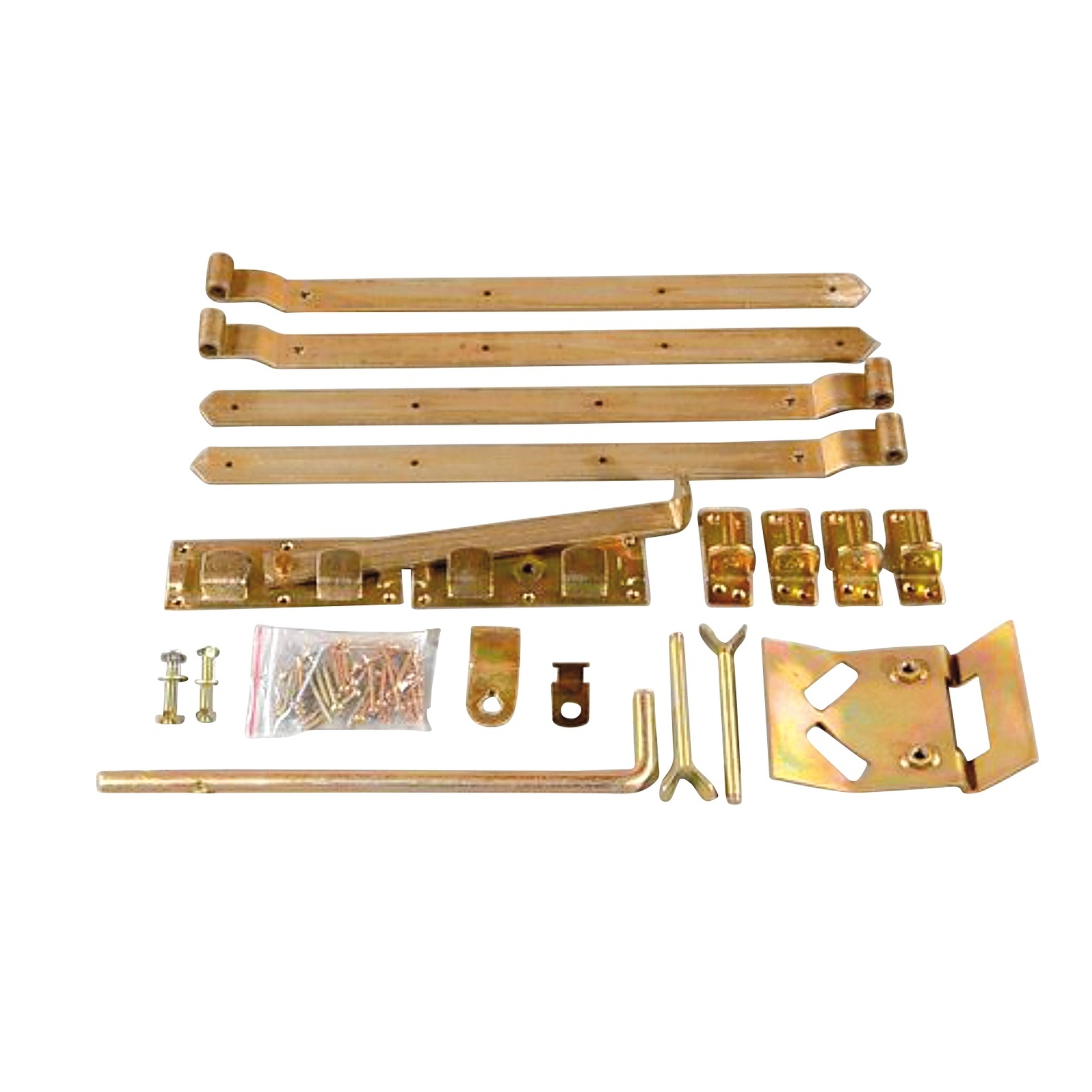 Doppeltor-Beschlag gelb verzinkt 1 Doppeltor-Beschlag gelb verzinkt