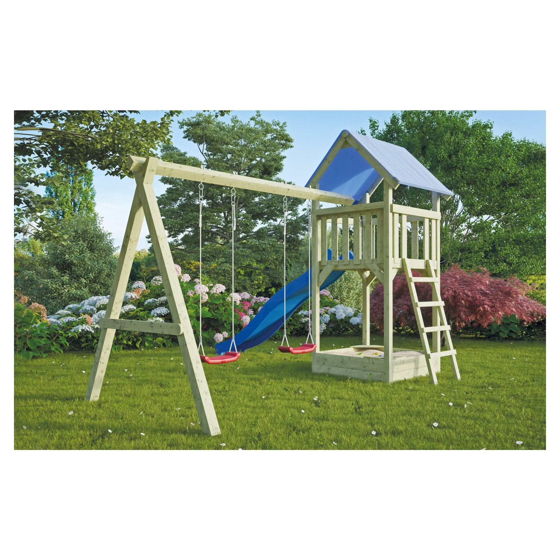 HANS Spielanlage aus 7x7 Kreuzholz B 350xT 190xH 296 cm 1 HANS Spielanlage aus 7x7 Kreuzholz B 350xT 190xH 296 cm