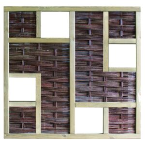 LABO-3D Weidengeflechtzaun 180x180 cm, 4 Fenster