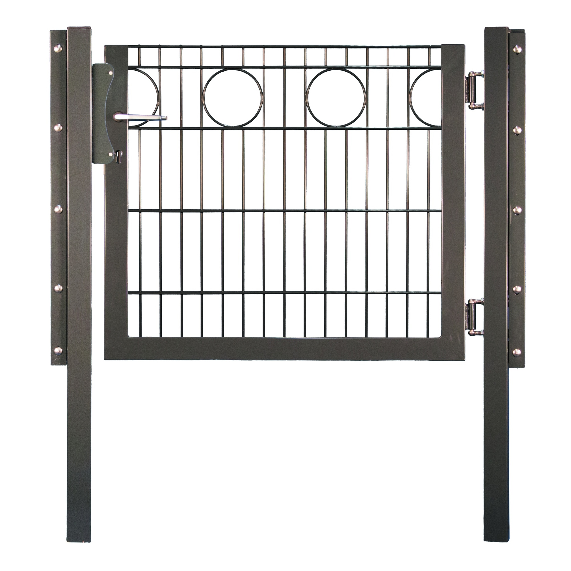 RONDO Einzeltor RAL 7016 anthrazit inkl. Pfosten und Beschlägen 1 RONDO Einzeltor RAL 7016 anthrazit inkl. Pfosten und Beschlägen