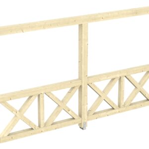 Seitenwand Andreaskreuz, Wandanbau Fichte