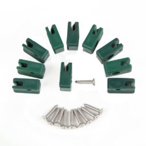 Spanndraht-Halter f. Rundpfosten, 10 Stück, inkl Schrauben, grün