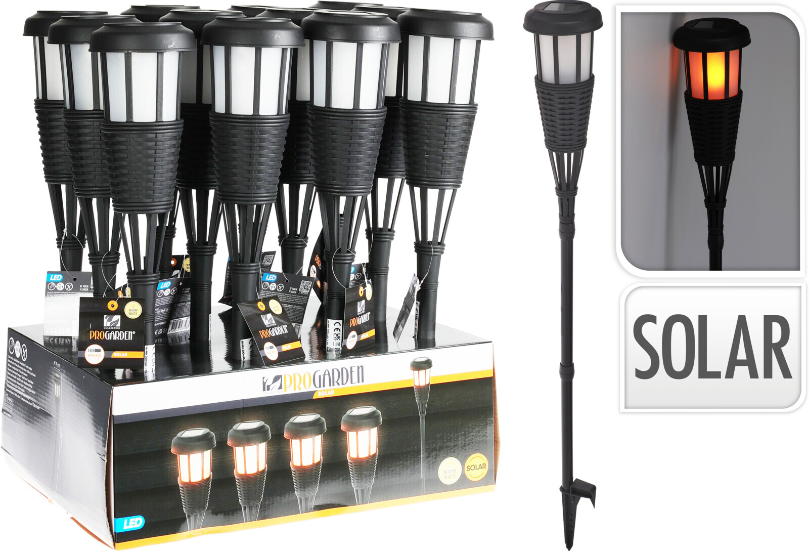 Solarfackel mit LED-Flamme 1 Solarfackel mit LED-Flamme