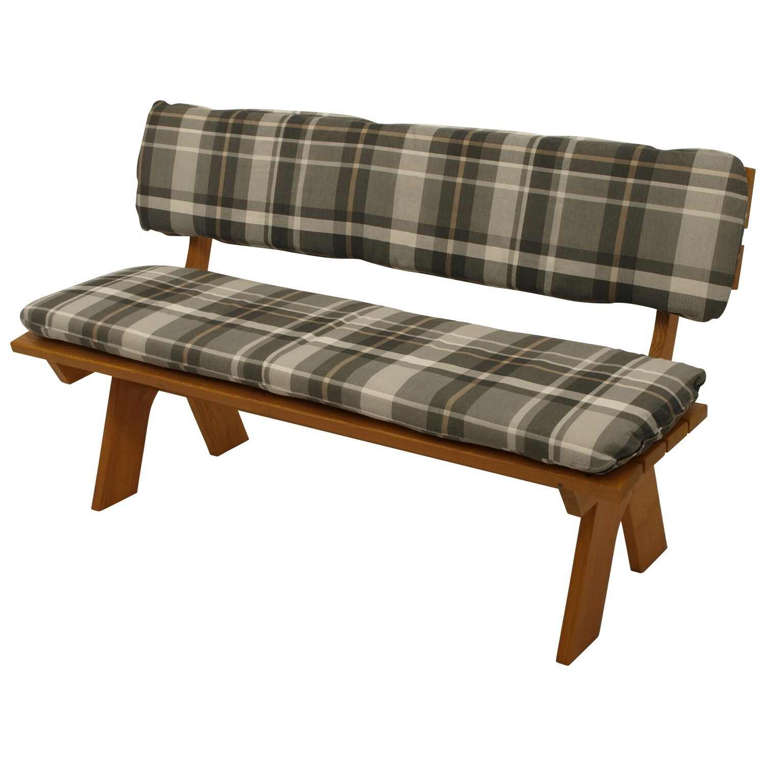 Auflagenset für Bank 3-Sitzer, grau/beige kariert, 2-teilig 1 Auflagenset für Bank 3-Sitzer, grau/beige kariert, 2-teilig