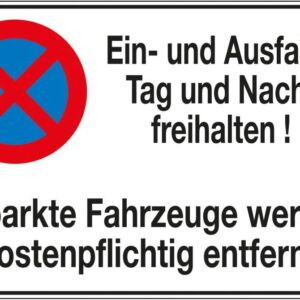 Symbol Ein- und AusfahrtAluminium geprägt