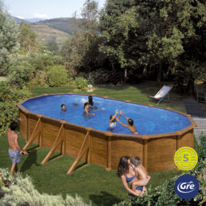 Stahlwand-Pool MAURITIUS Holzdekor