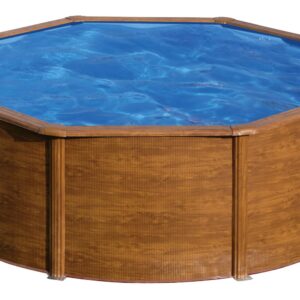 Stahlwand-Pool SICILIA Holzdekor