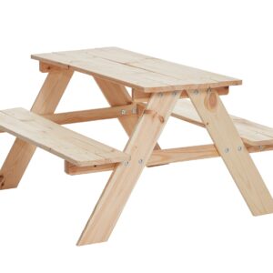 Kindersitzgruppe aus Holz, Tisch und Bänke