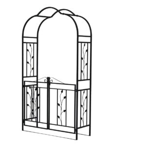 Rosenbogen mit Torpforte, Stahl, schwarz