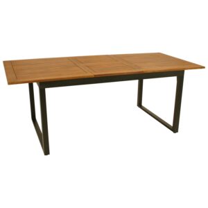 Ausziehtisch Alu anthrazit + Akazie, 150/200x90cm