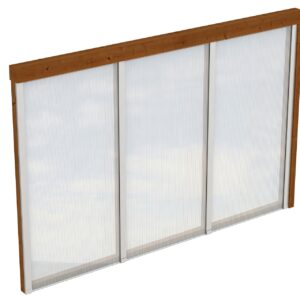 Seitenwand m. Polycarbonat, Wandanbau Fichte