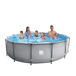 Stahlrahmenpool-Set mit Filterpumpe, grau