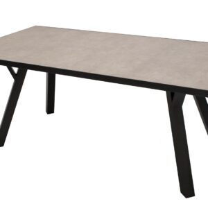 Tisch 180x90cm, Aluminium/Glas, dunkelgrau
