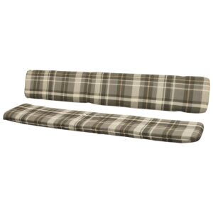 Auflagenset für Bank 4-Sitzer, grau/beige kariert, 2-teilig