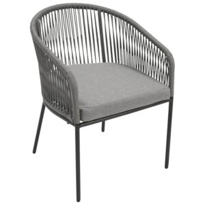 Gartenessel 2-er Set, Stahl mit Rope und Polstern