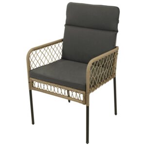 Sessel mit Polster, Metall, Geflecht