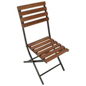 Klappstuhl 2-er Set Stahl, schwarz  Akazie