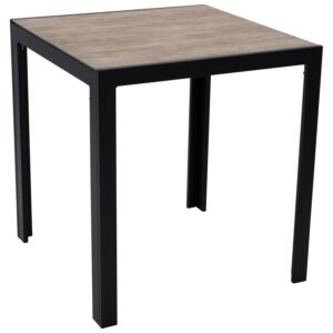 Bistrotisch 70x70cm, Tischplatte Glas in Keramikoptik